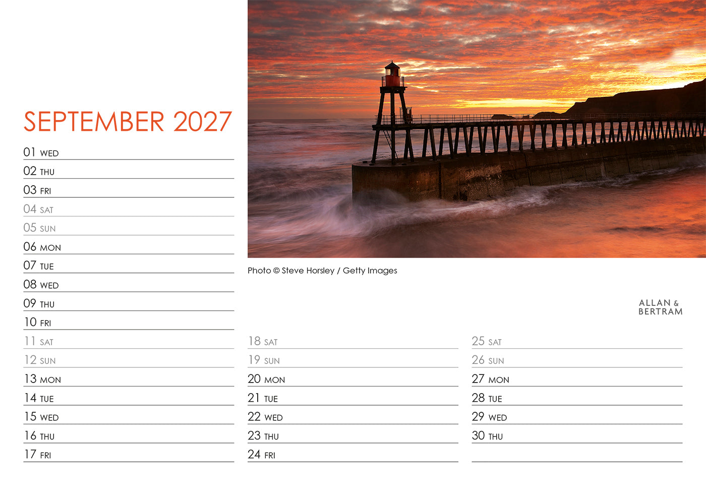 Coastal Path Midi Desk Calendar