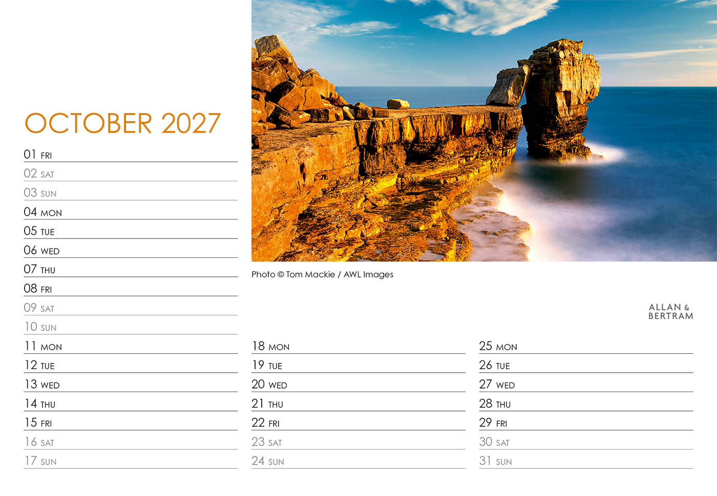 Coastal Path Midi Desk Calendar