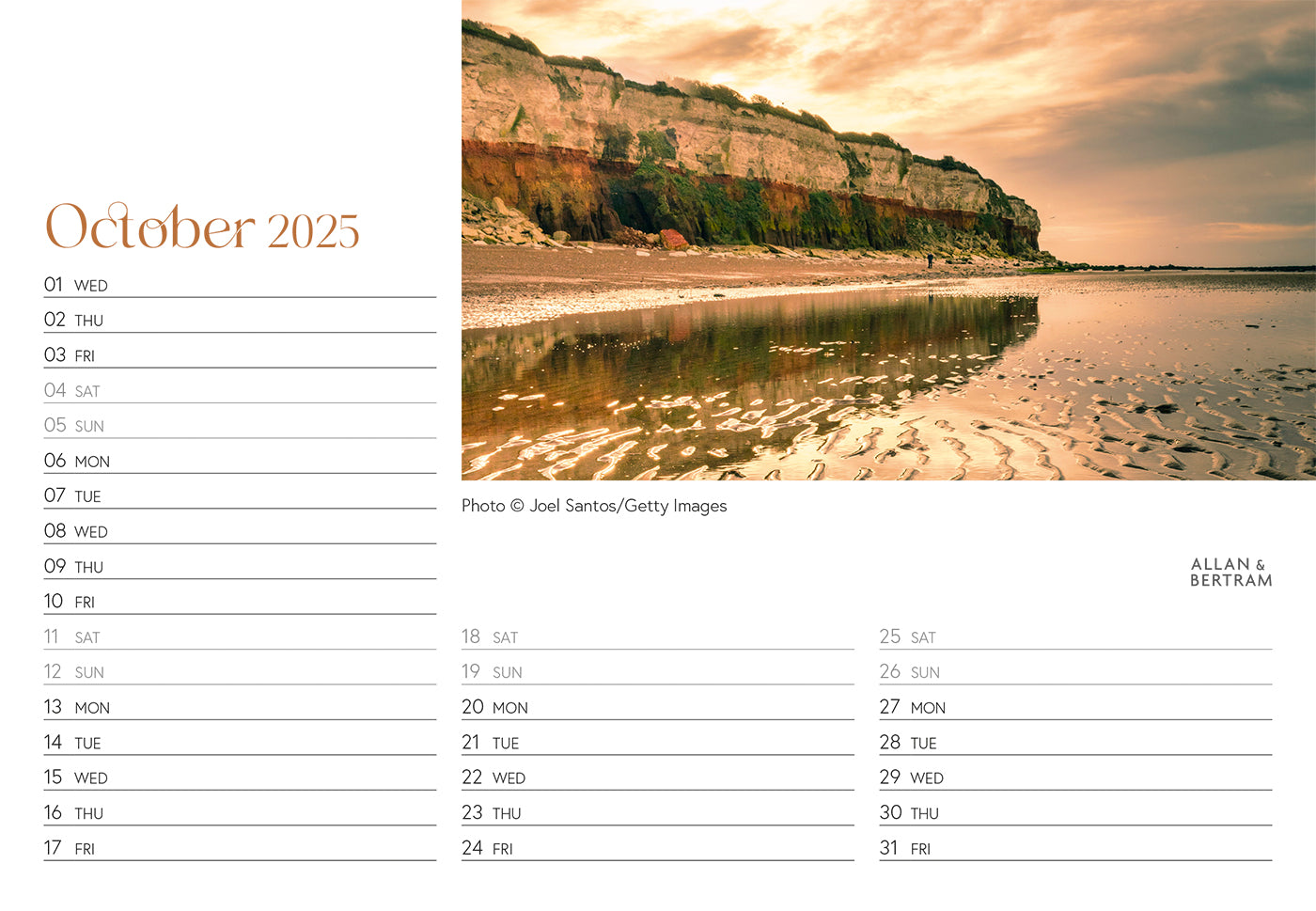 Coastal Path Midi Desk Calendar