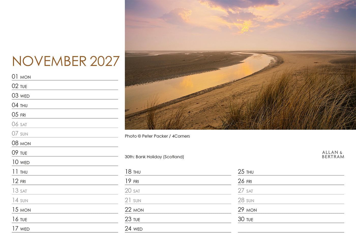 Coastal Path Midi Desk Calendar