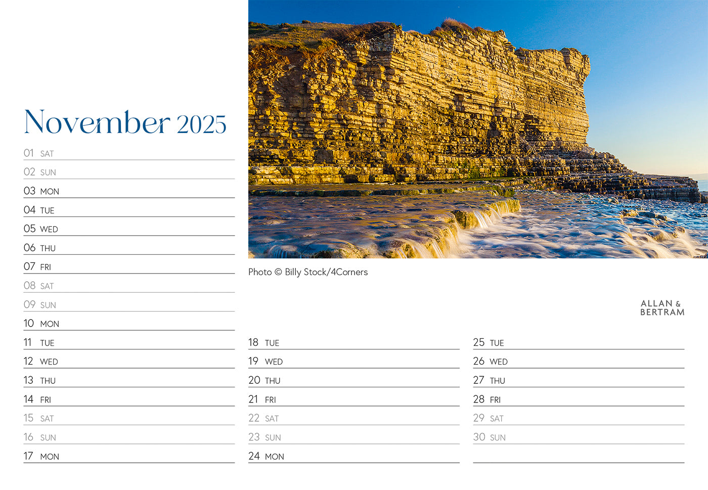 Coastal Path Midi Desk Calendar