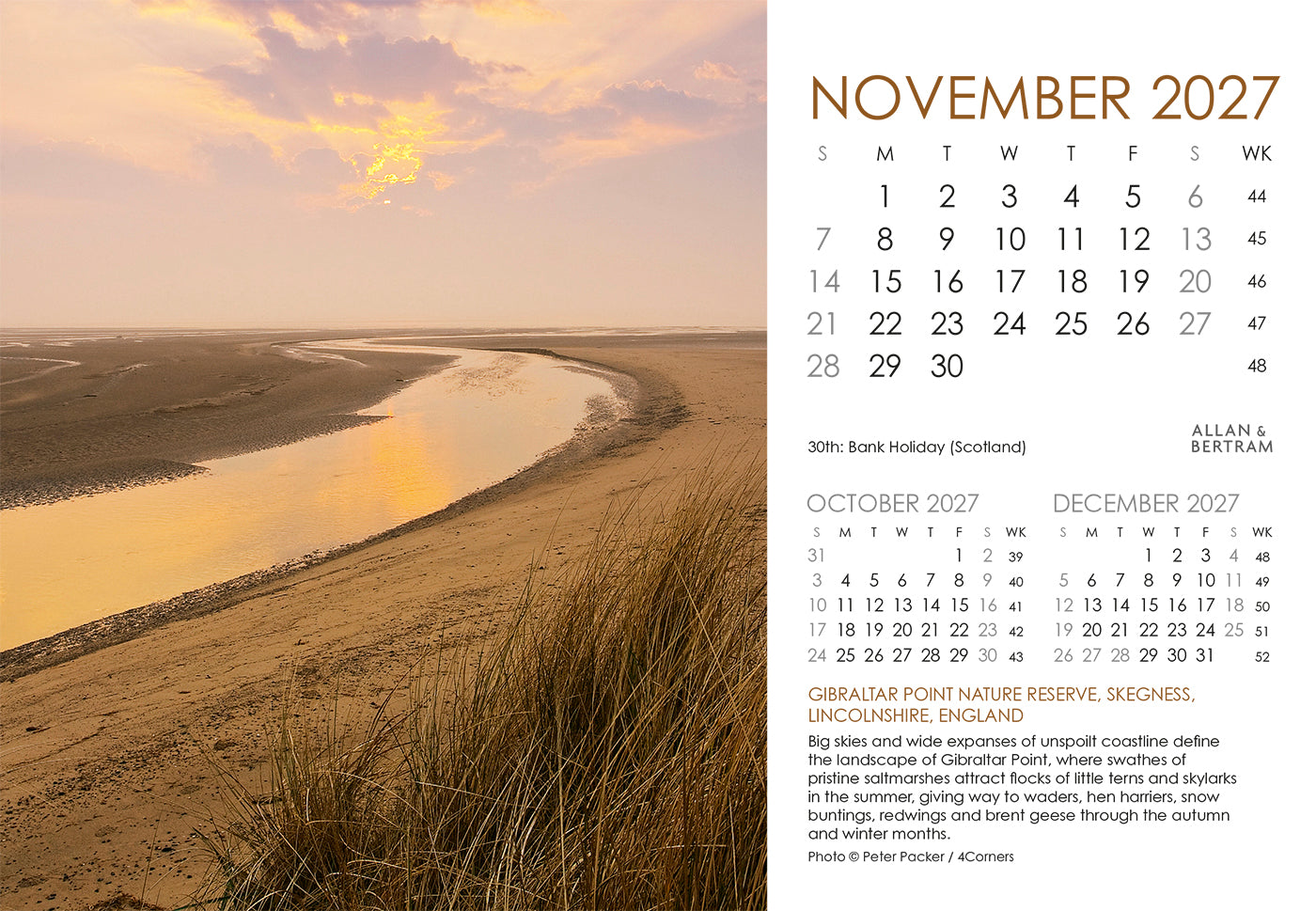 Coastal Path Midi Desk Calendar