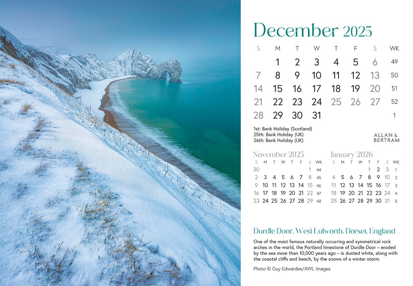 Coastal Path Midi Desk Calendar