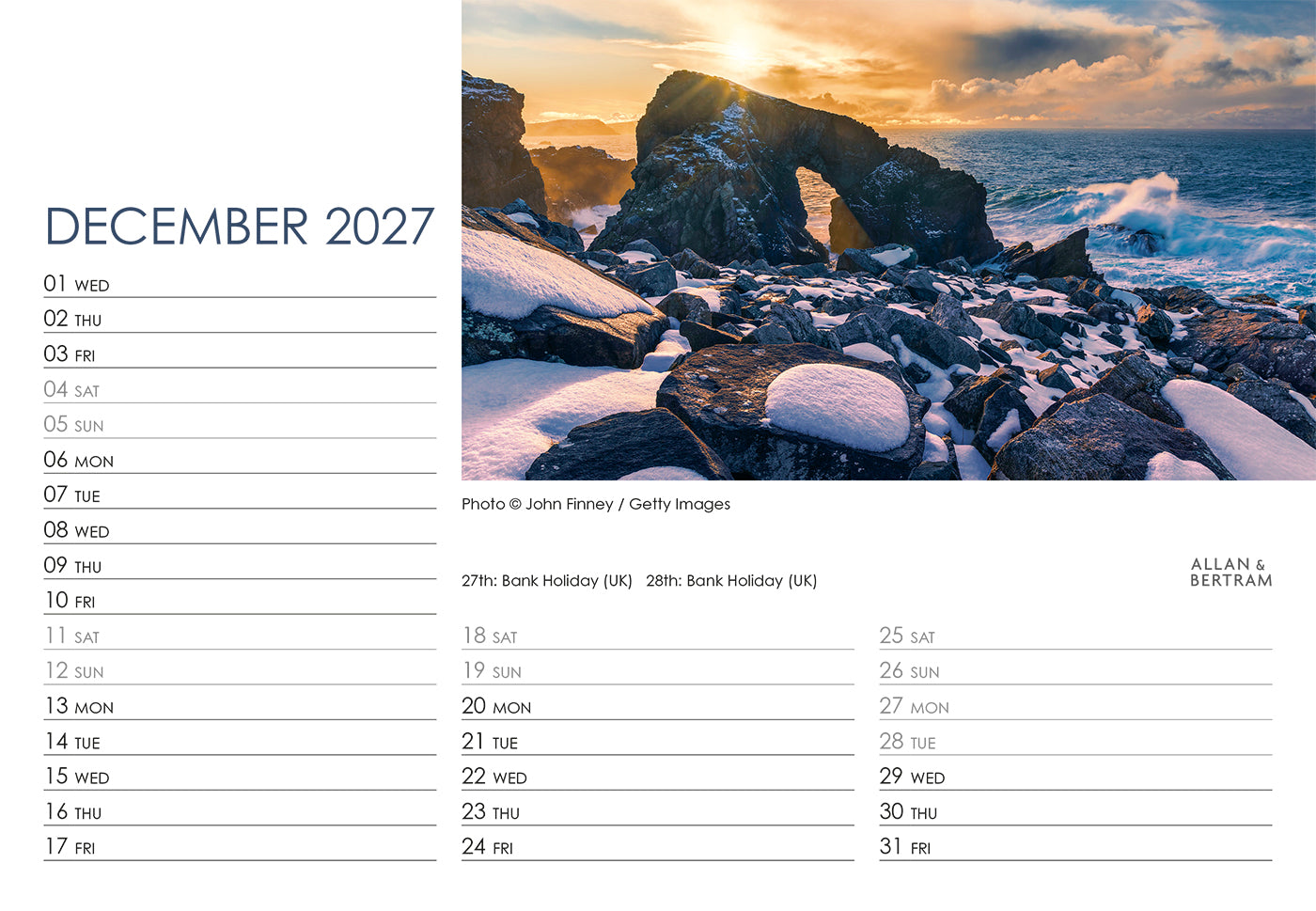 Coastal Path Midi Desk Calendar