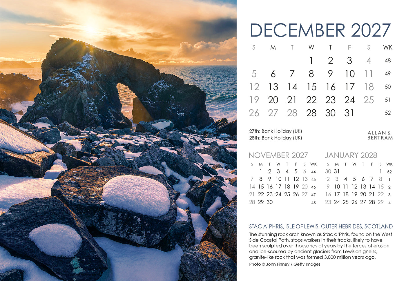 Coastal Path Midi Desk Calendar