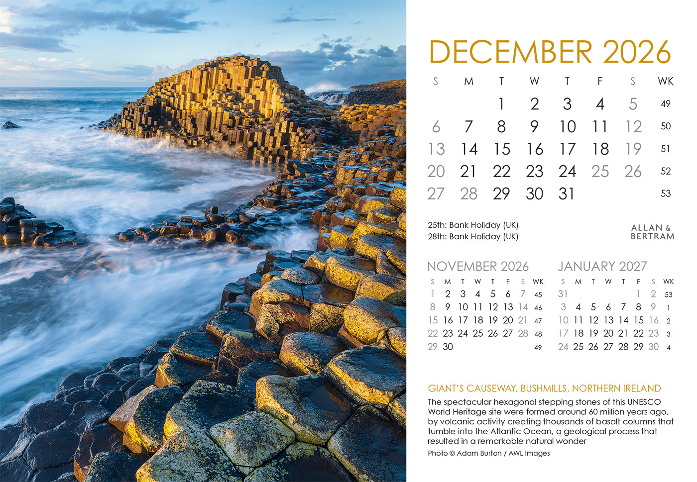 Coastal Path Midi Desk Calendar