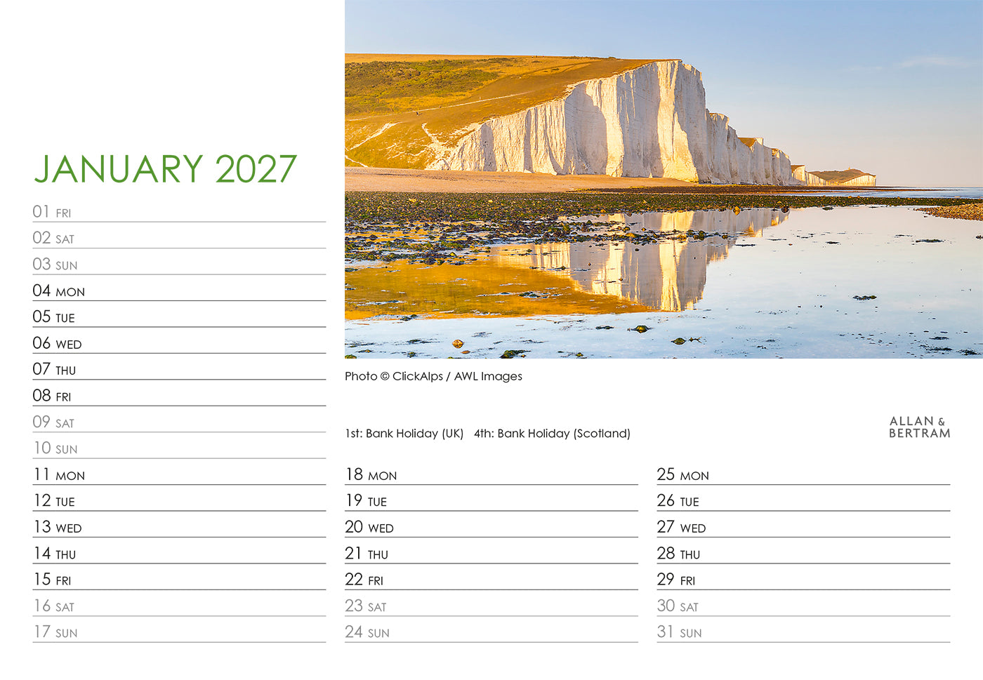 Coastal Path Midi Desk Calendar