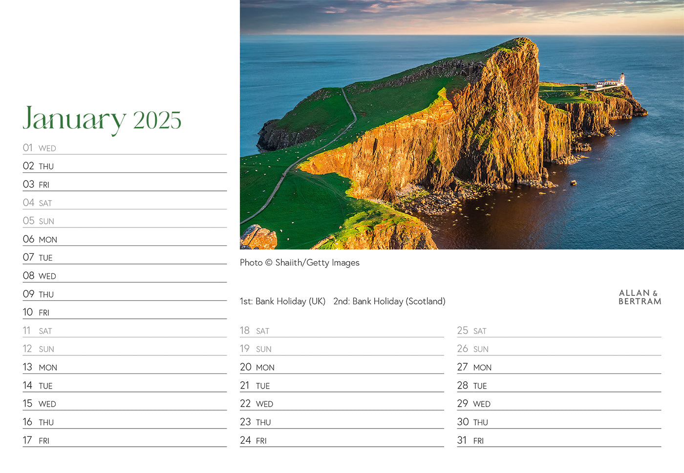 Coastal Path Midi Desk Calendar