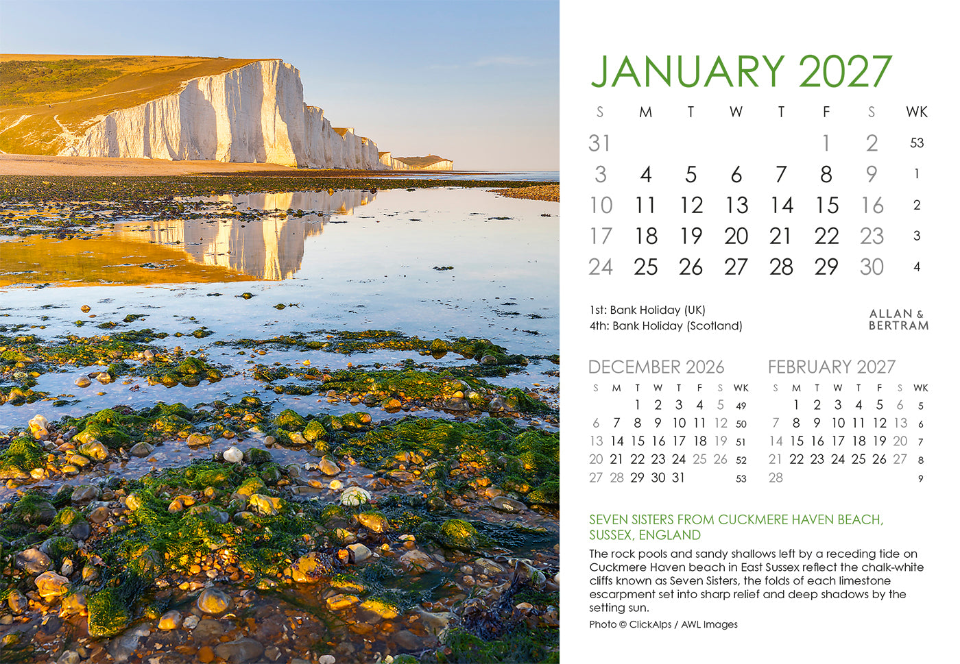 Coastal Path Midi Desk Calendar