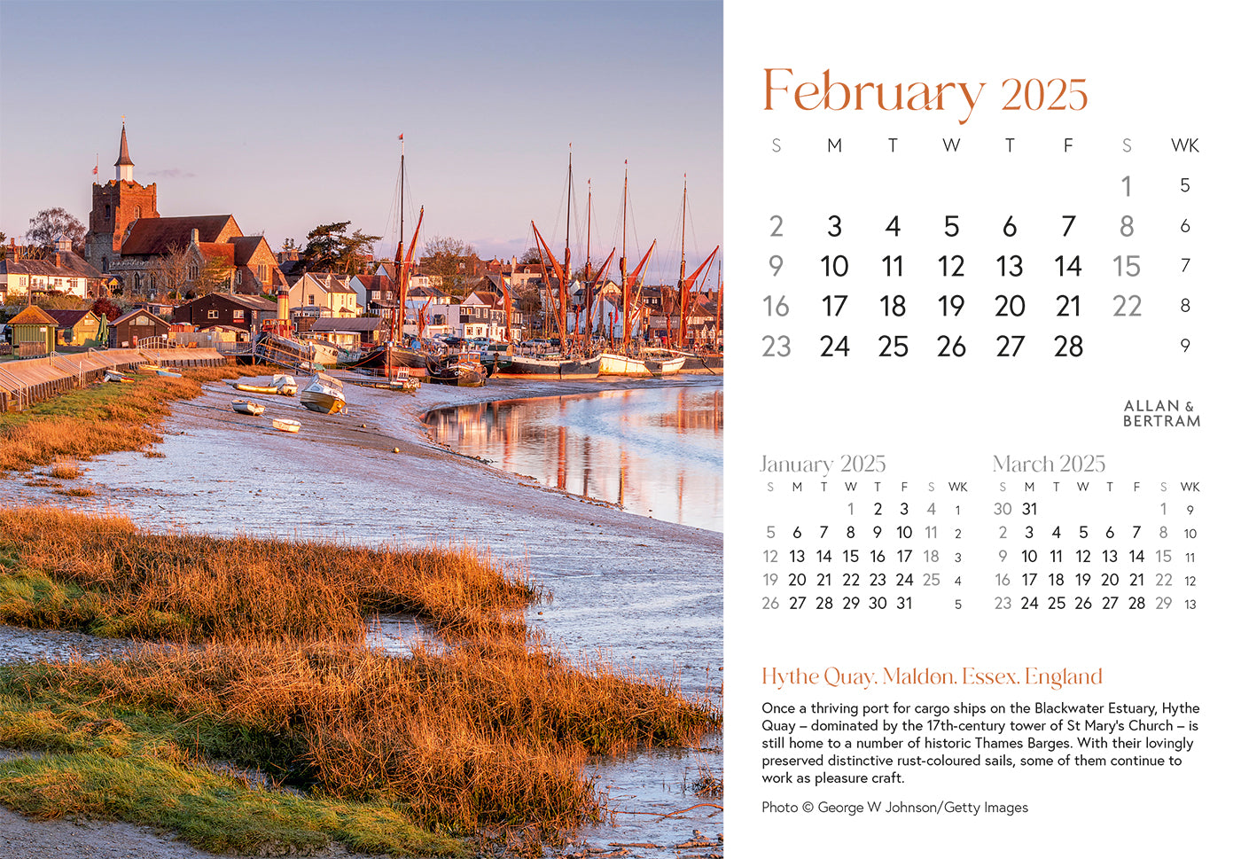 Coastal Path Midi Desk Calendar