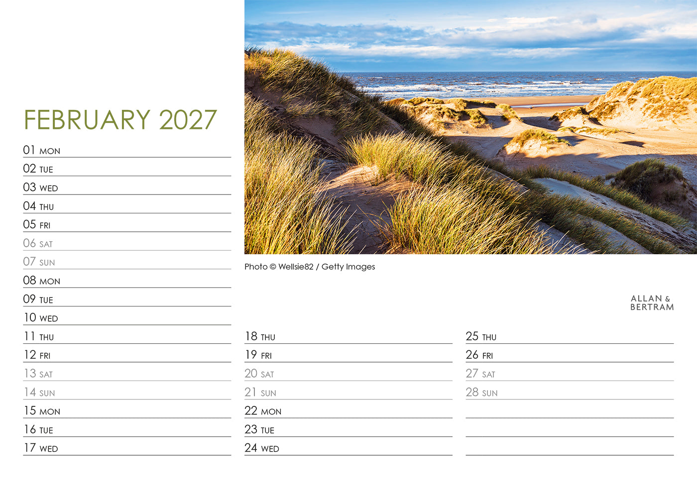 Coastal Path Midi Desk Calendar
