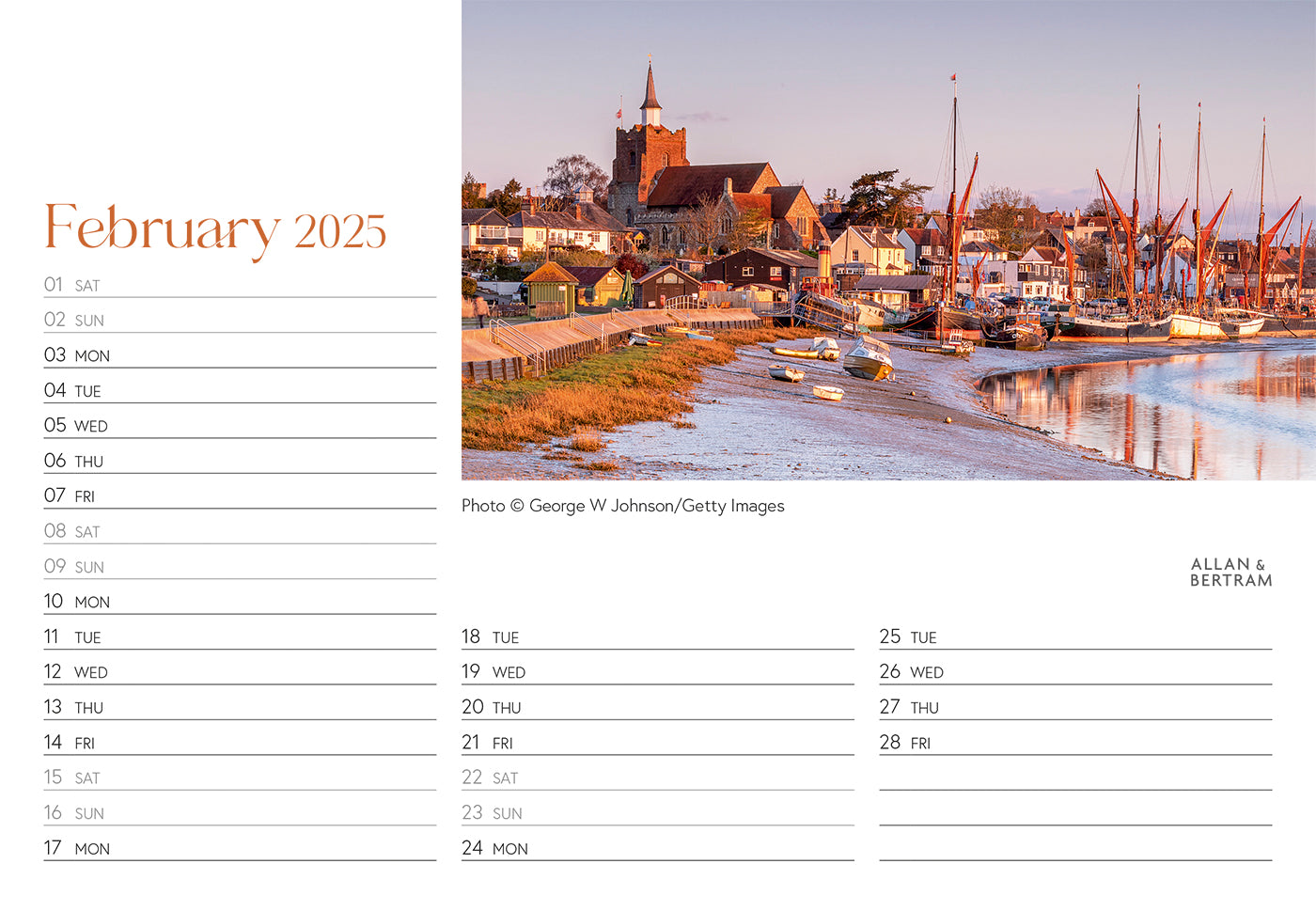 Coastal Path Midi Desk Calendar