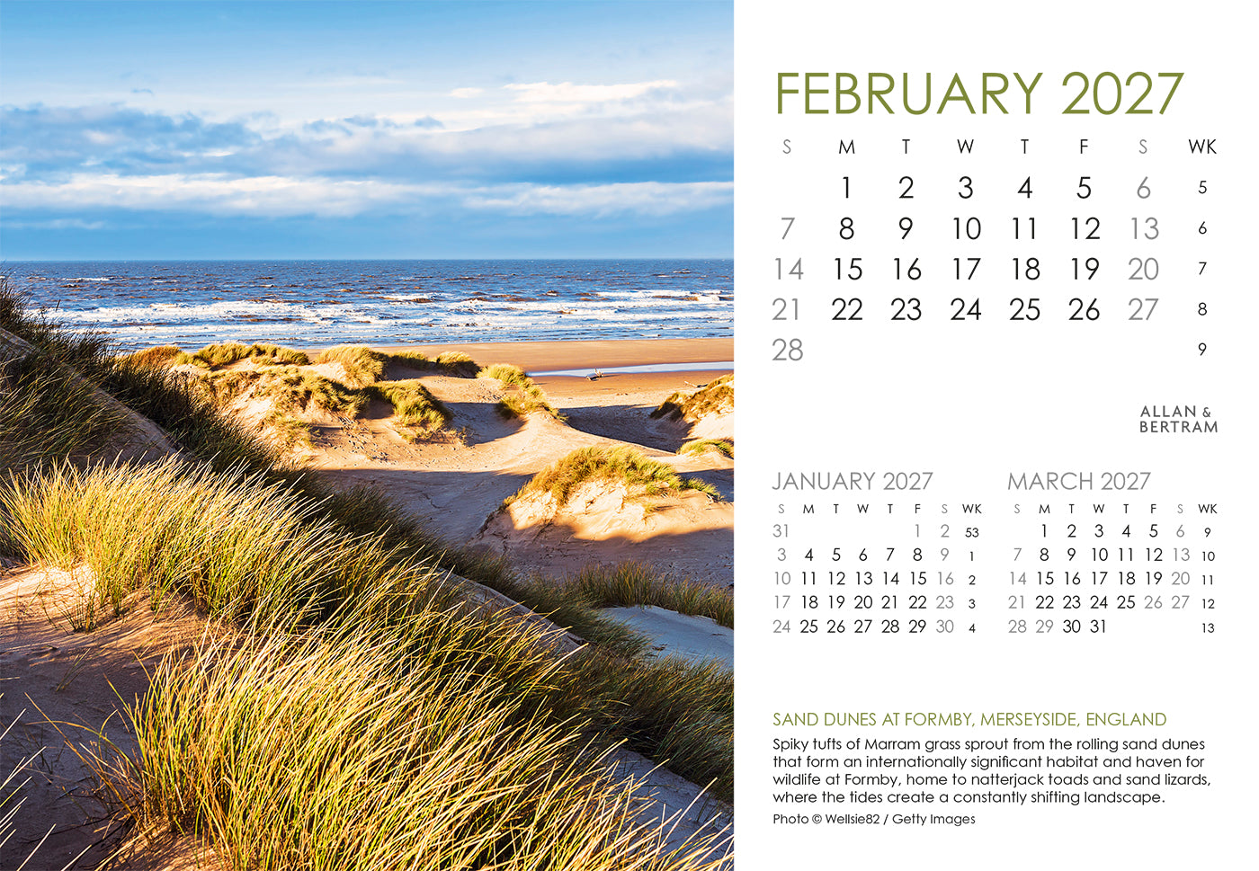 Coastal Path Midi Desk Calendar