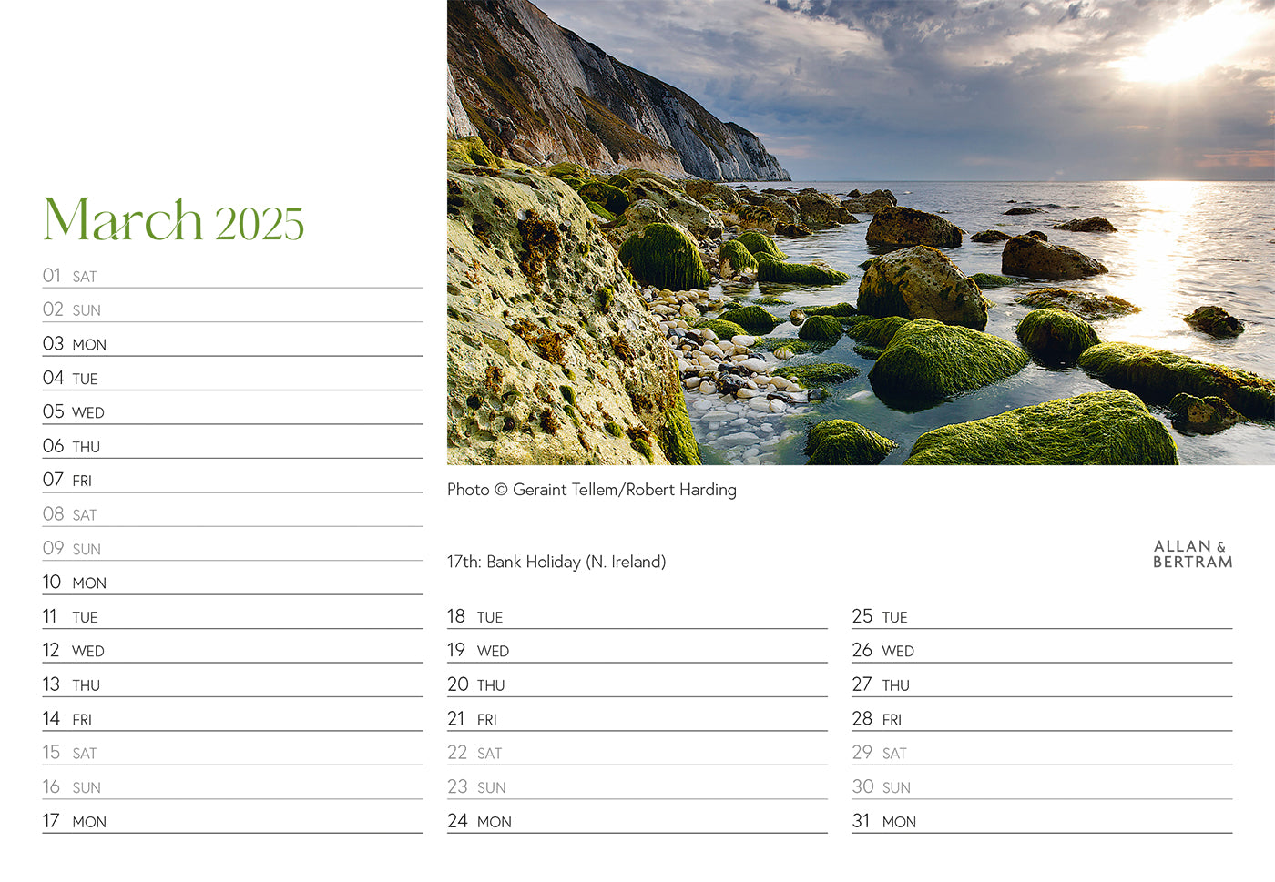 Coastal Path Midi Desk Calendar