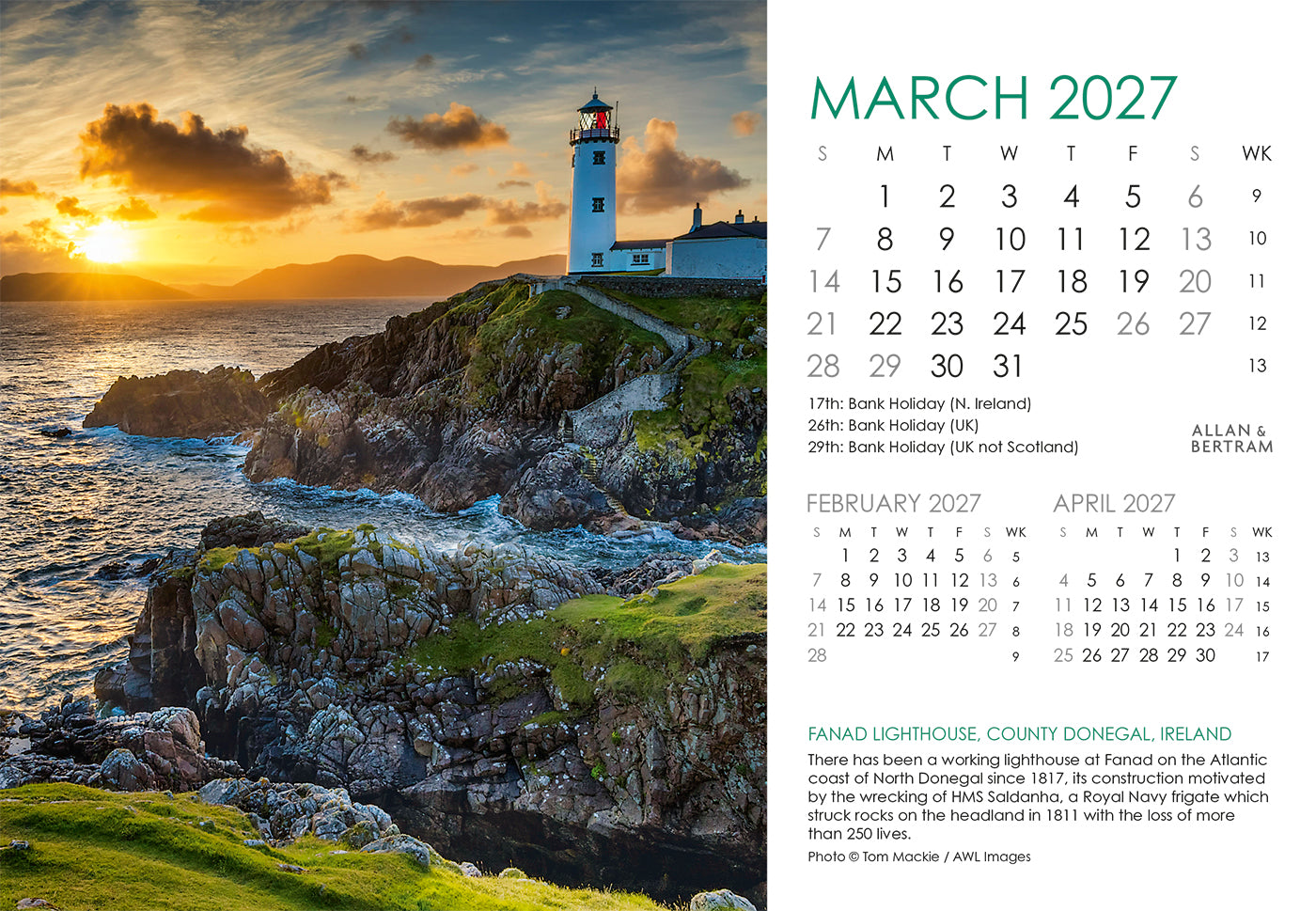 Coastal Path Midi Desk Calendar