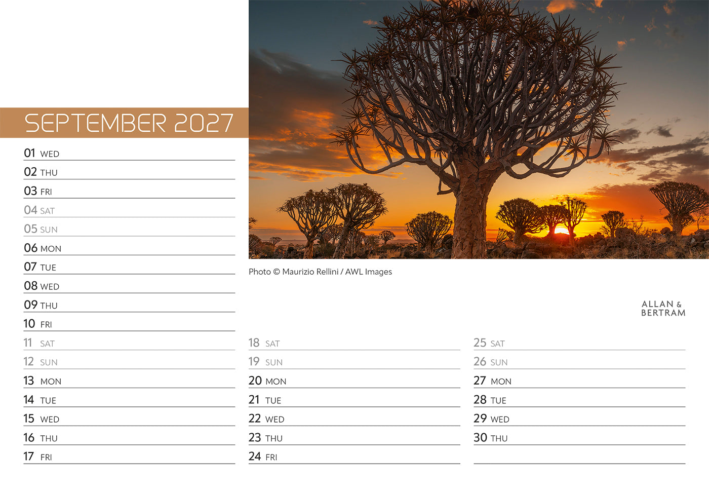 Explorer Midi Desk Calendar