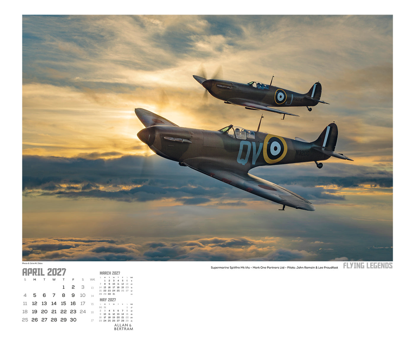 Flying Legends Wall Calendar