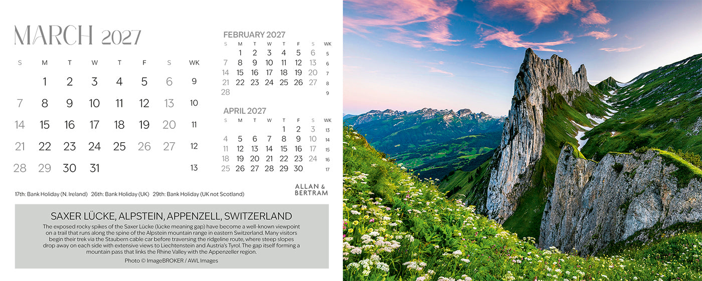 The Grand Tour Desk Calendar