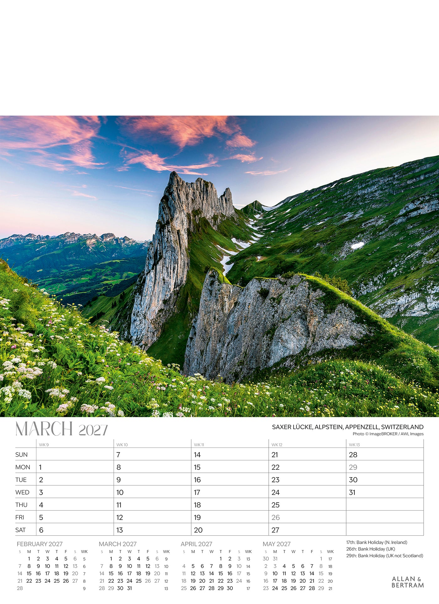 The Grand Tour Junior Wall Calendar