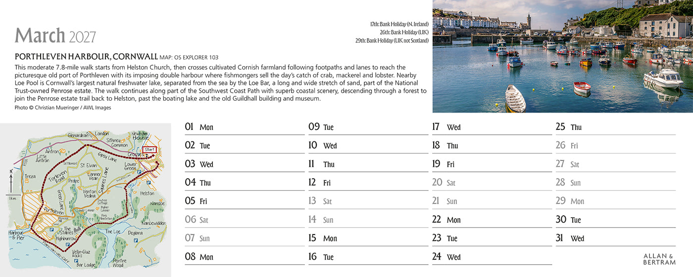Great Britain Desk Calendar