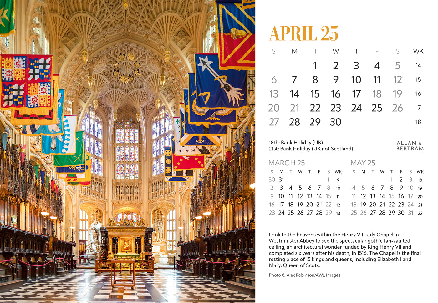 London Midi Desk Calendar