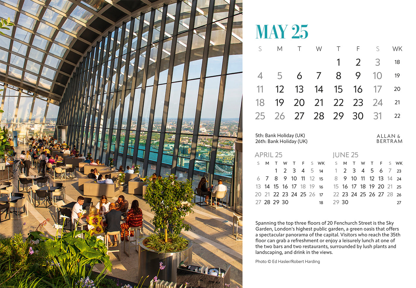 London Midi Desk Calendar