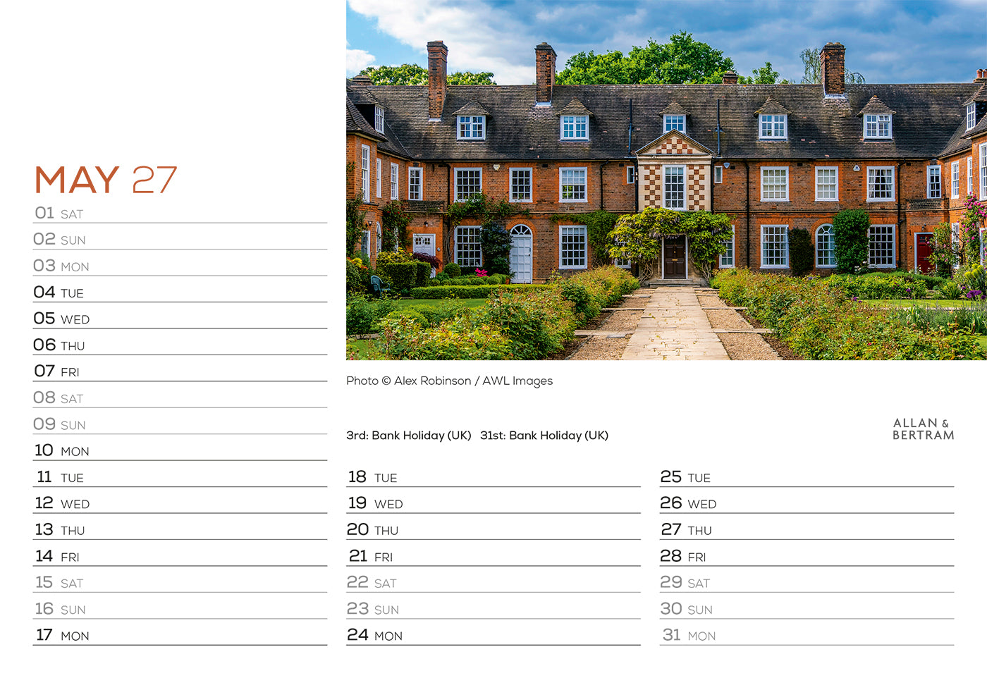 London Midi Desk Calendar
