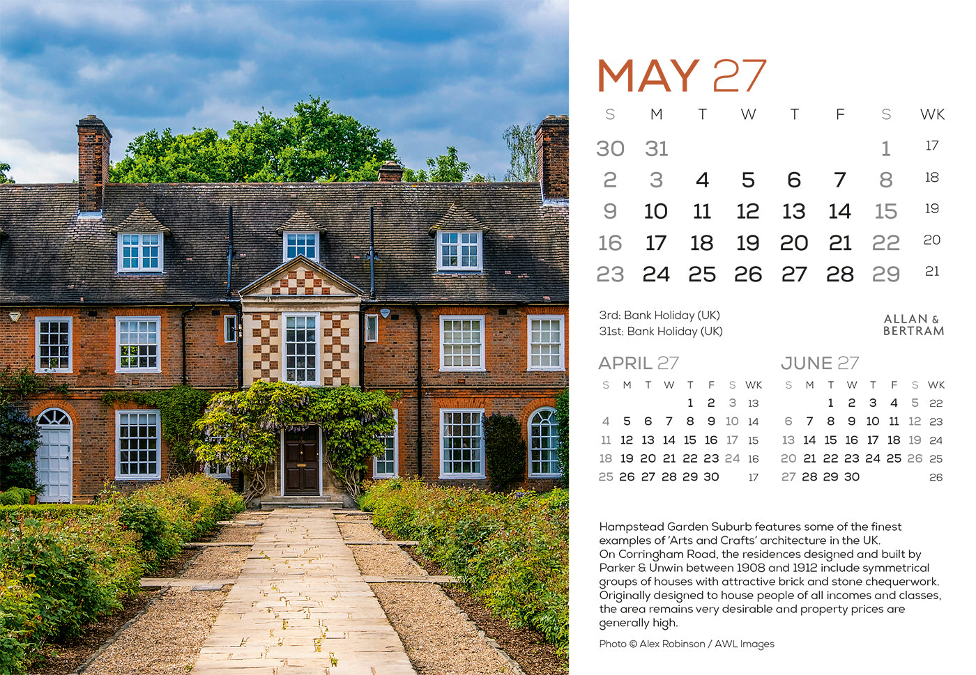 London Midi Desk Calendar