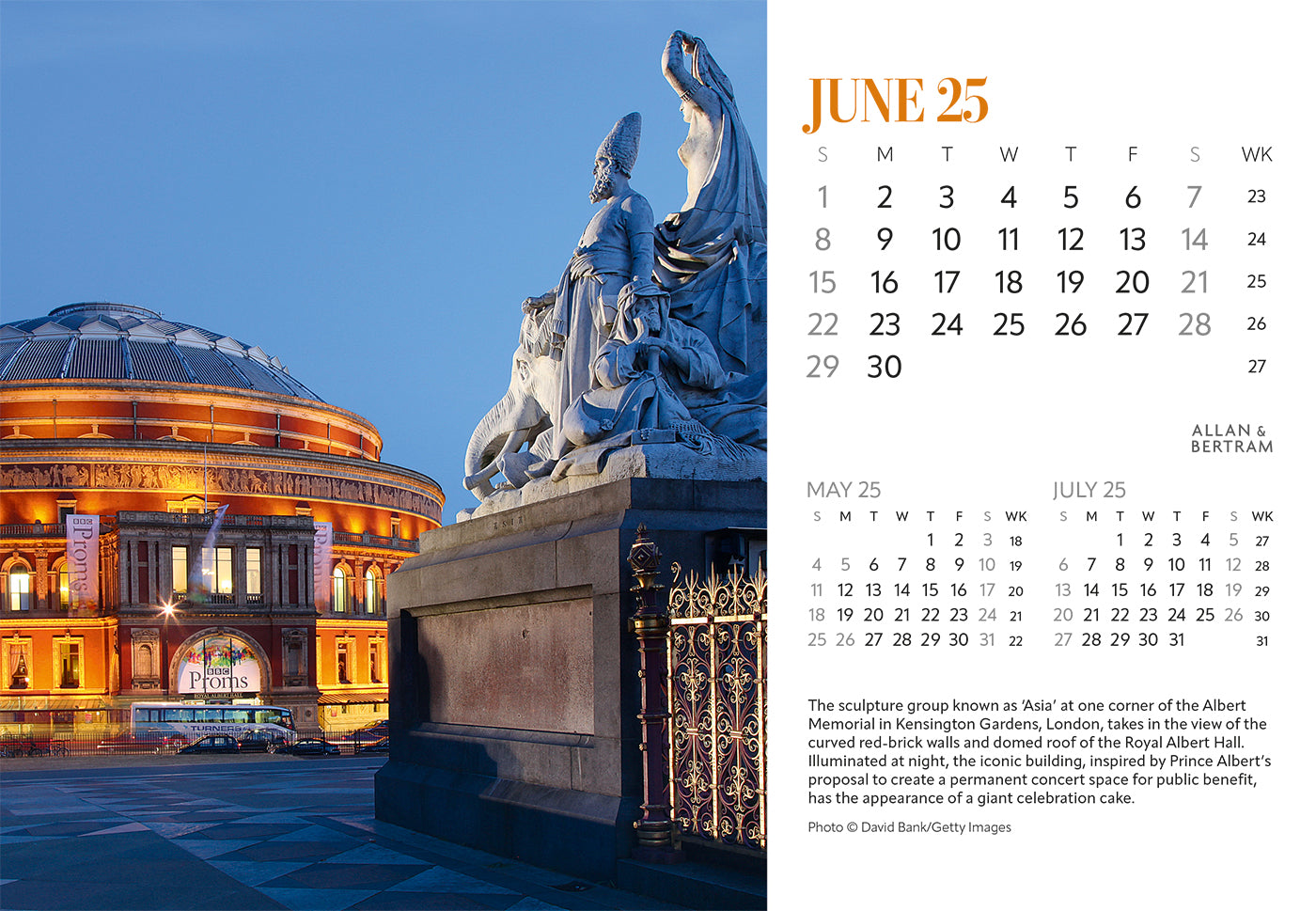 London Midi Desk Calendar