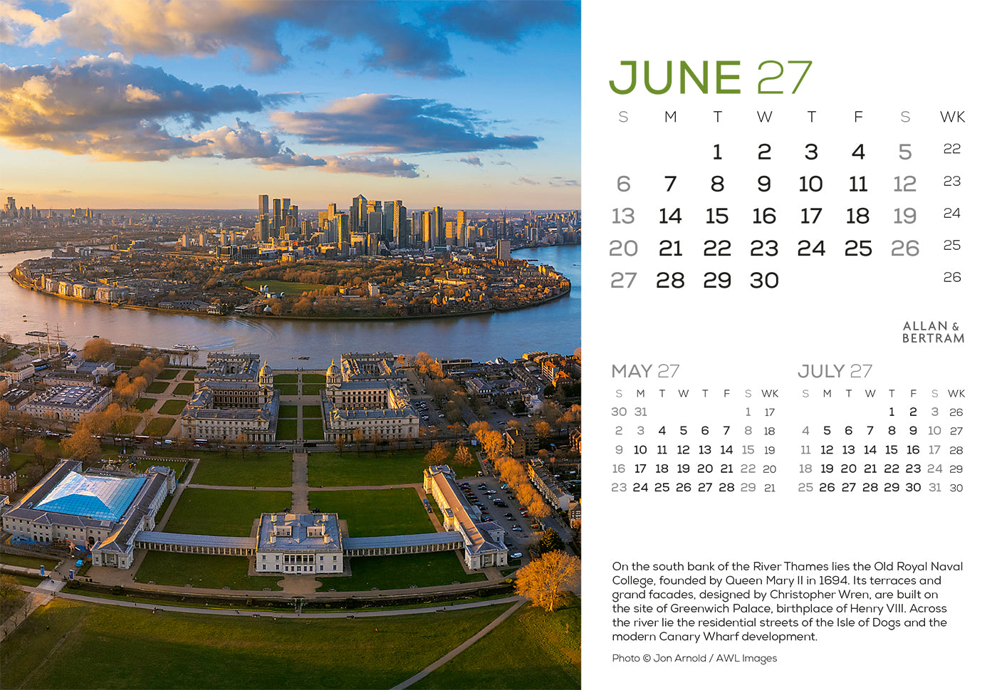 London Midi Desk Calendar