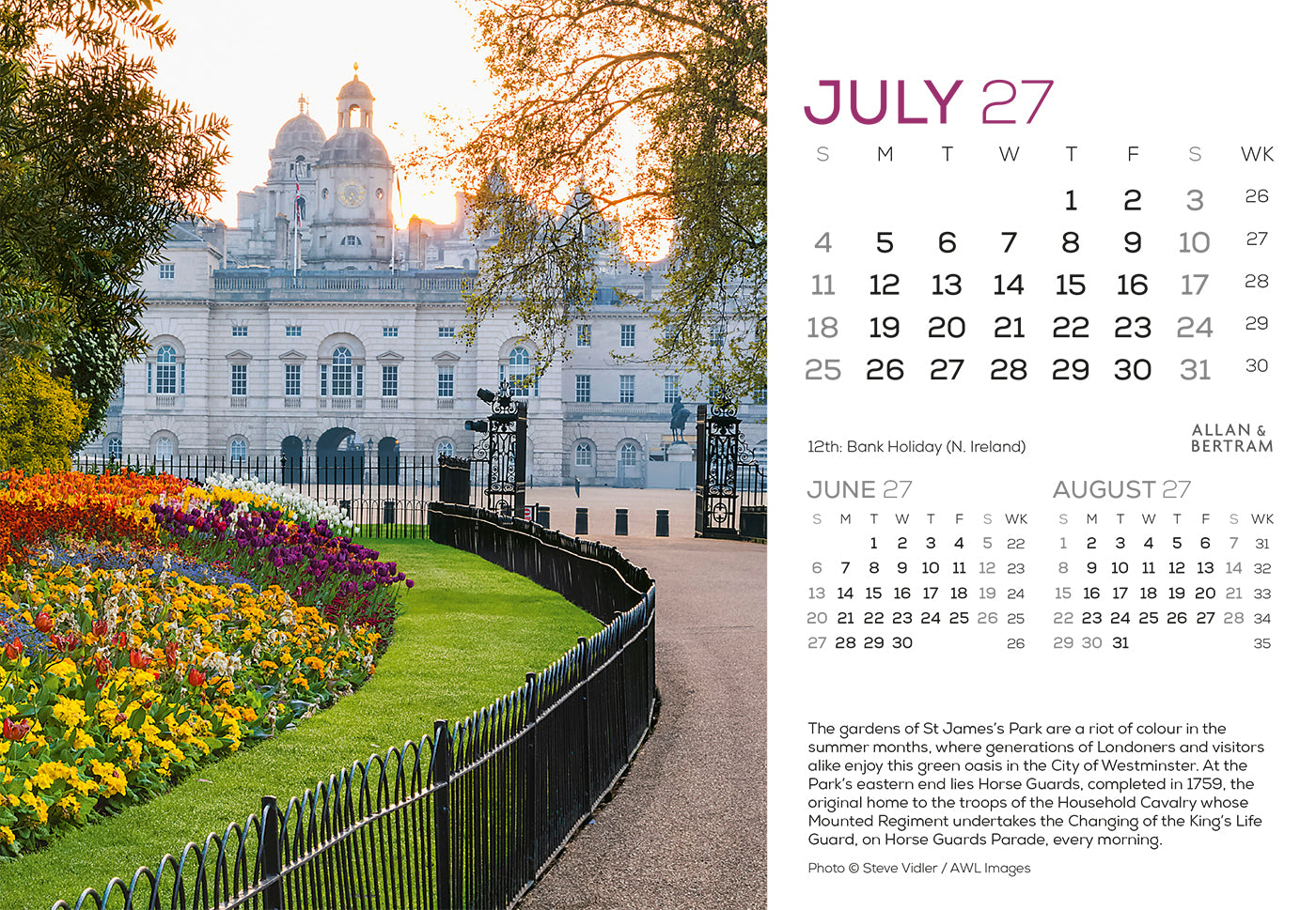 London Midi Desk Calendar
