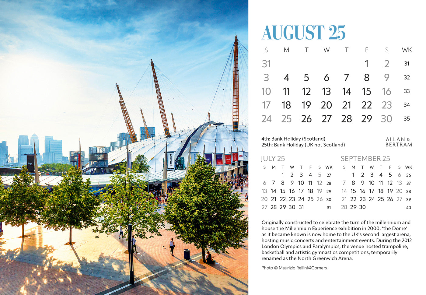 London Midi Desk Calendar