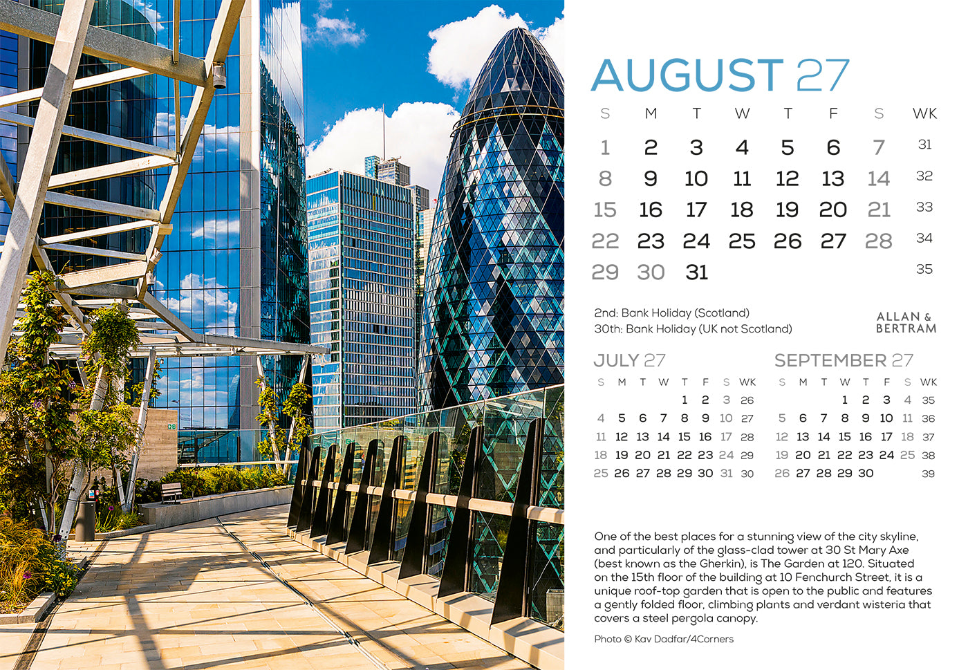 London Midi Desk Calendar