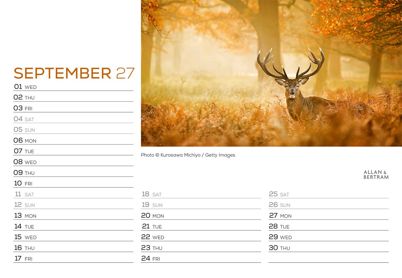 London Midi Desk Calendar