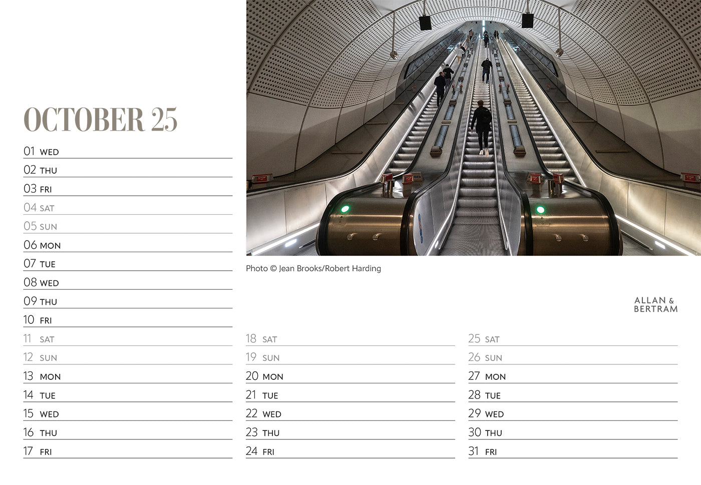 London Midi Desk Calendar