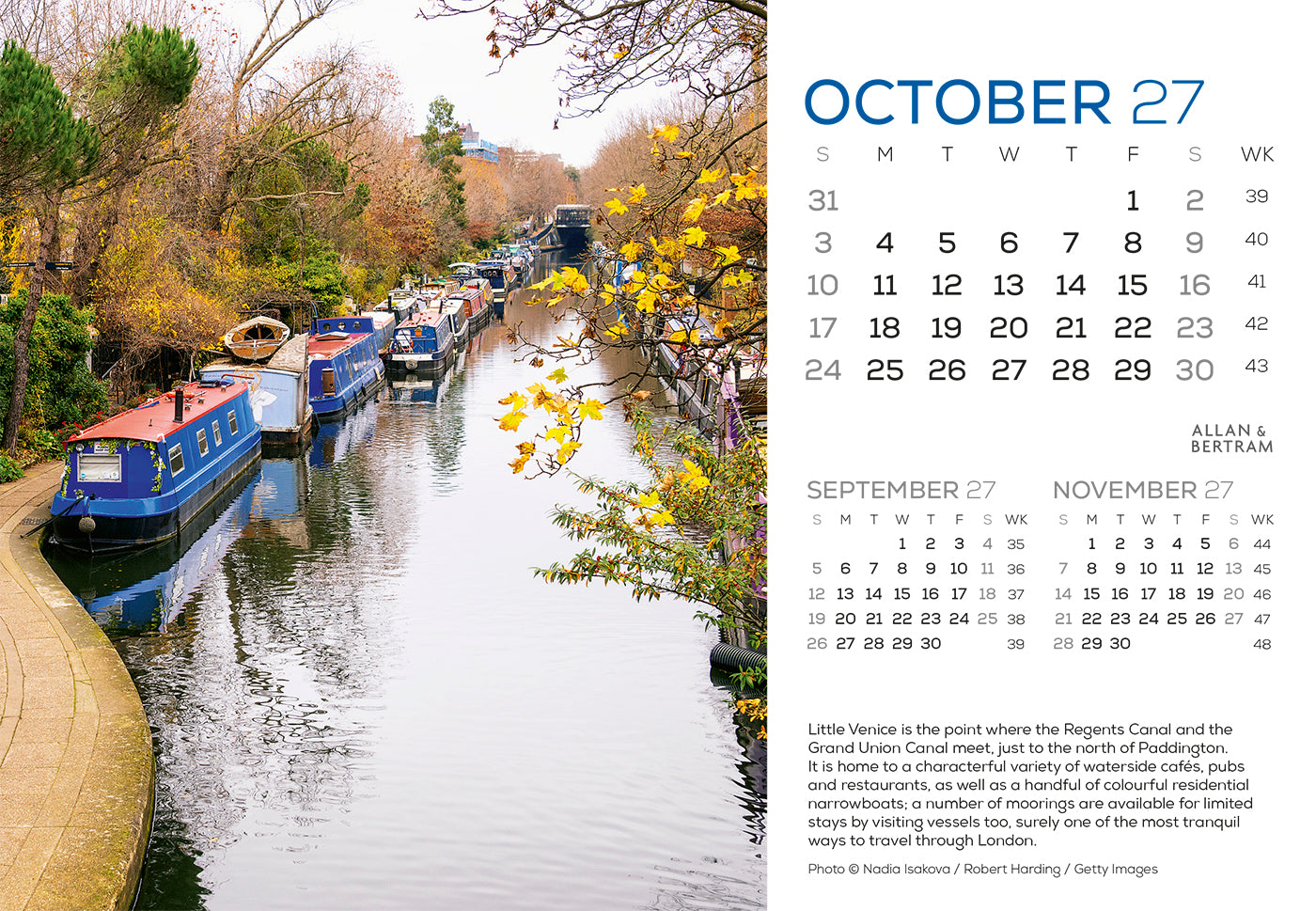 London Midi Desk Calendar