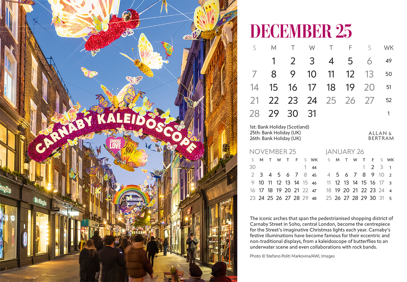 London Midi Desk Calendar