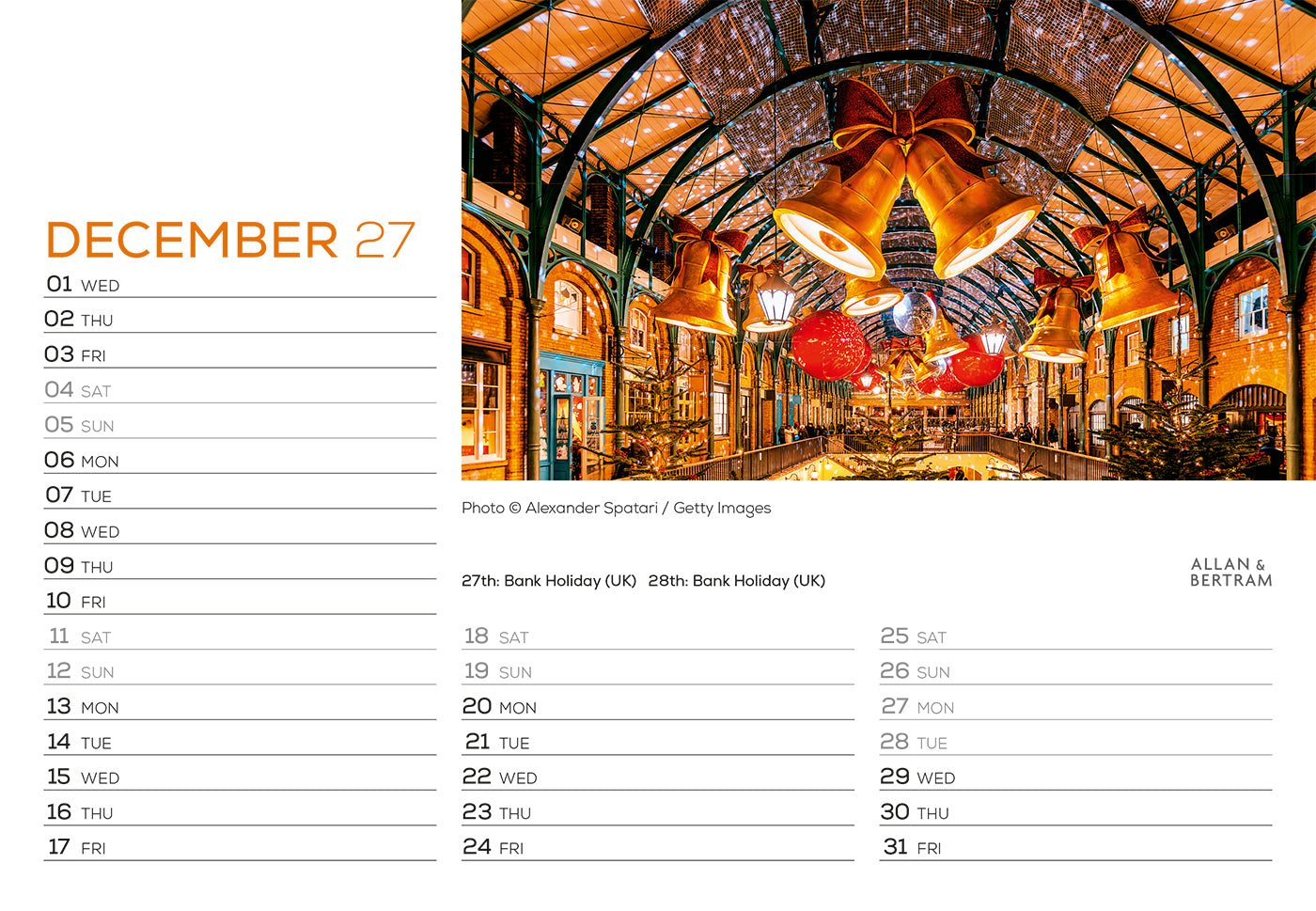 London Midi Desk Calendar