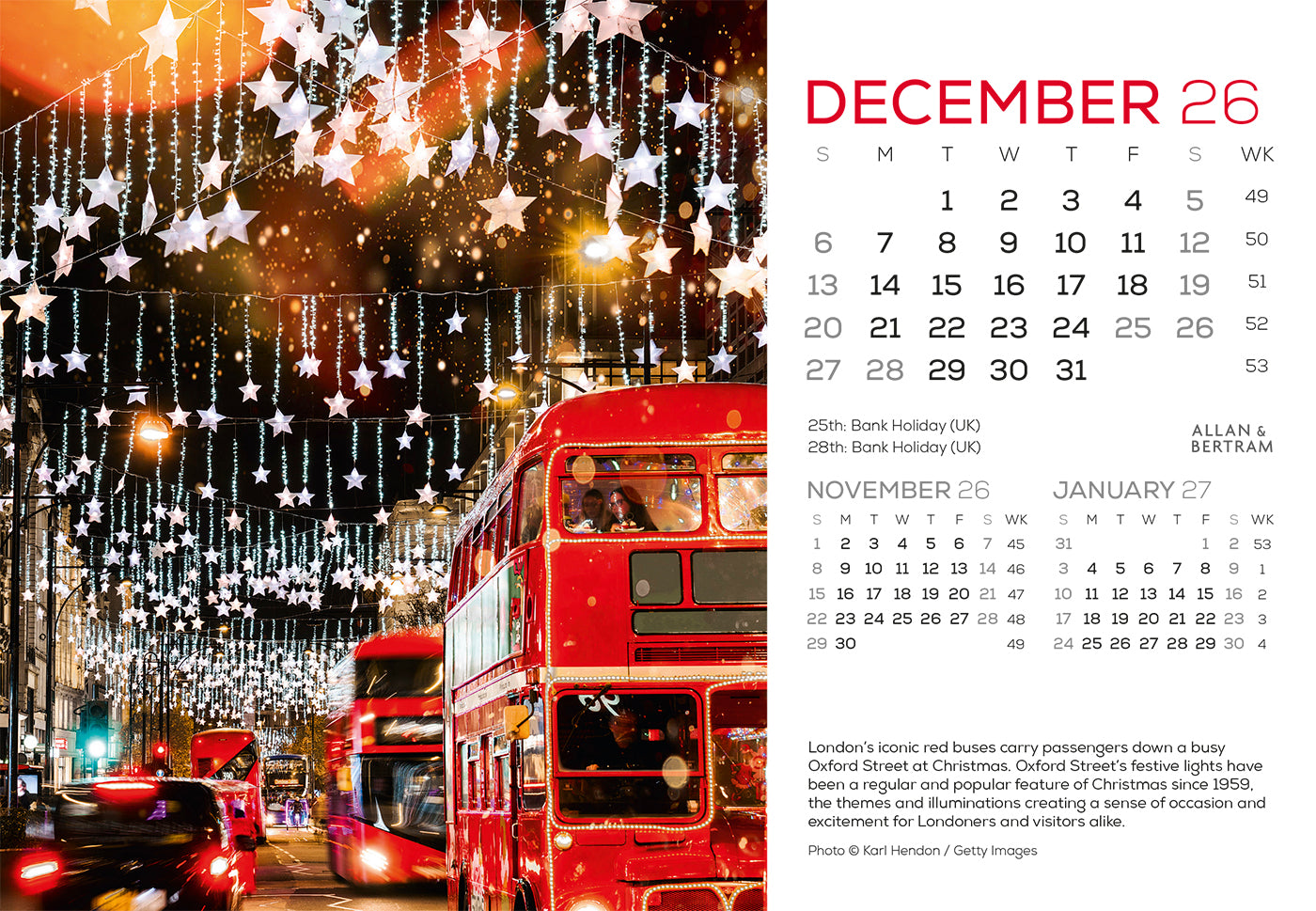London Midi Desk Calendar