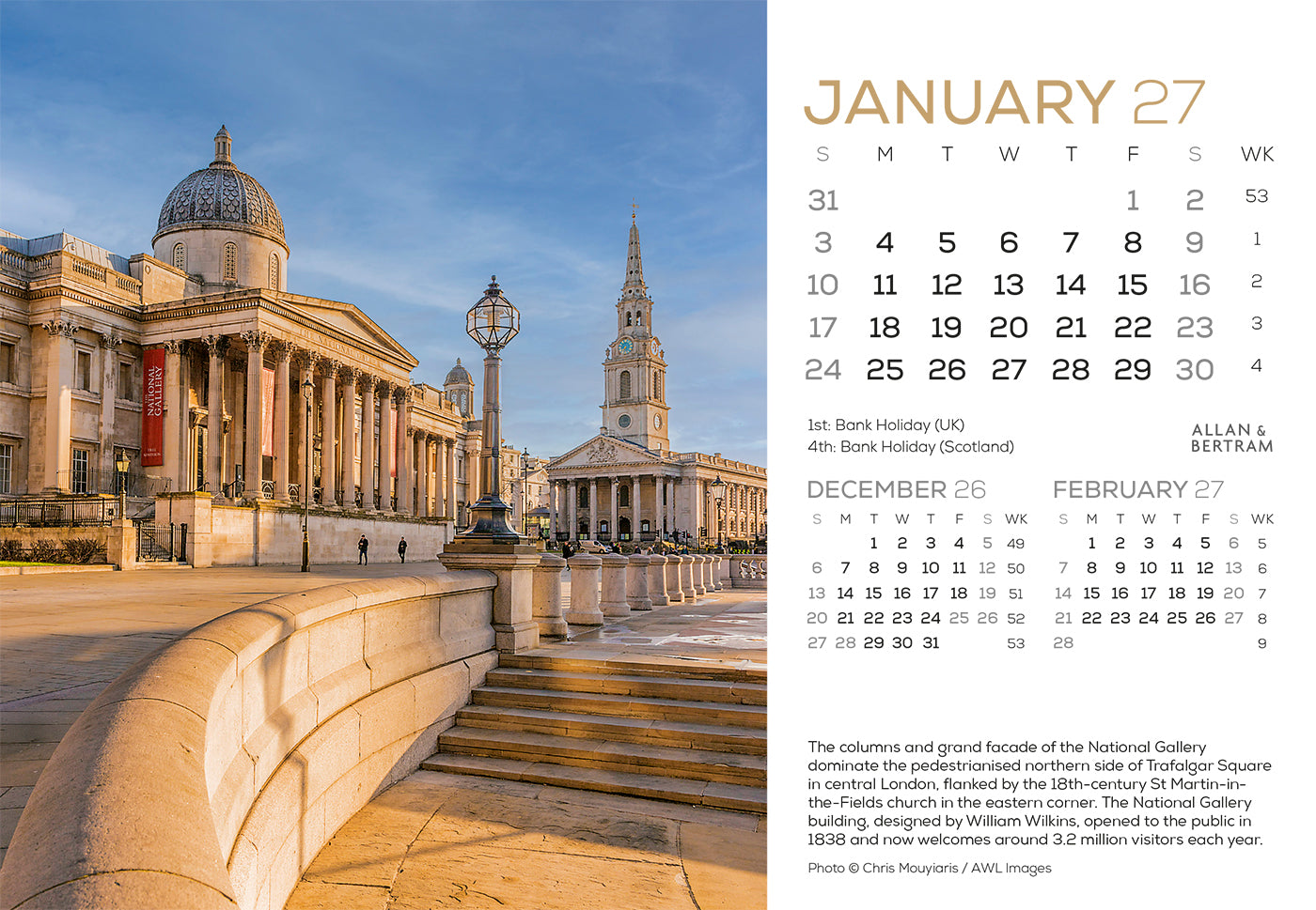 London Midi Desk Calendar
