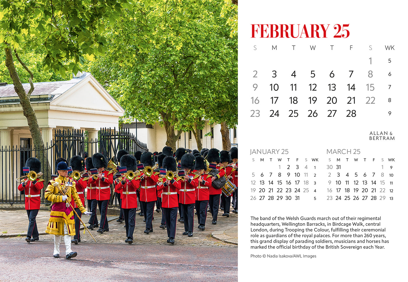 London Midi Desk Calendar