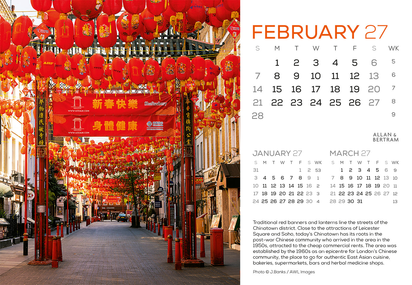 London Midi Desk Calendar