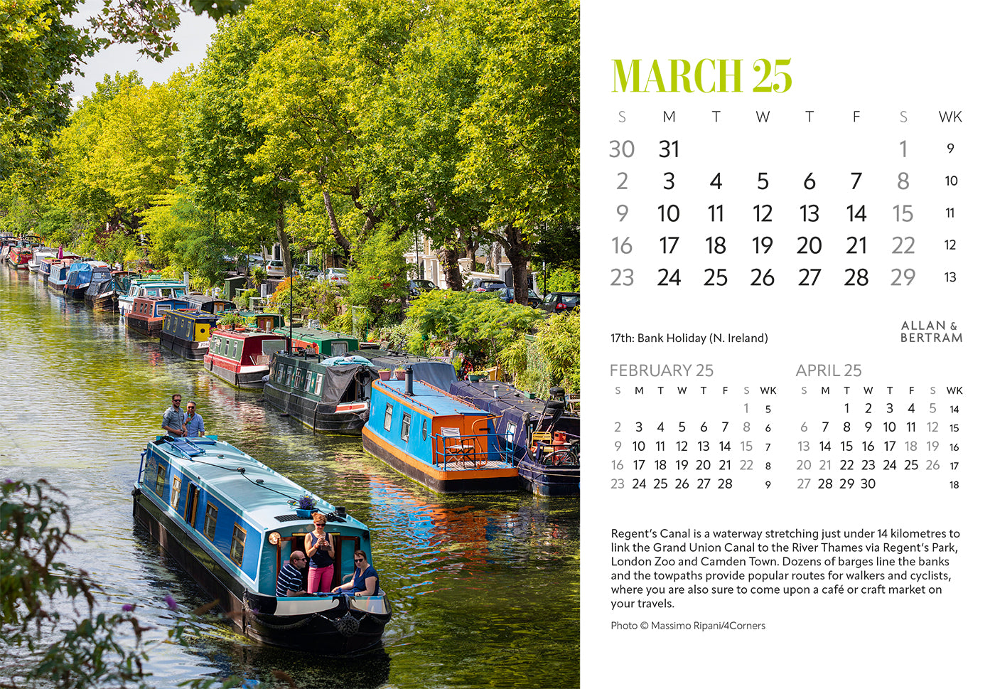 London Midi Desk Calendar