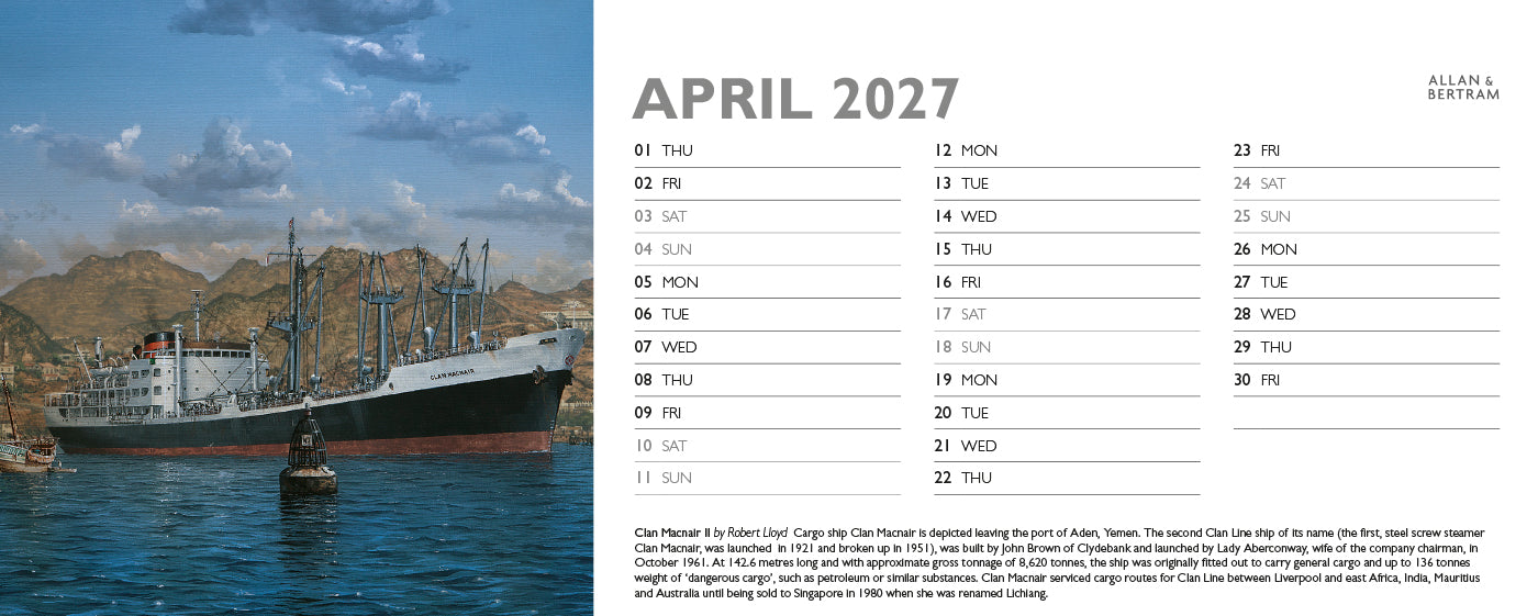 Maritime Gallery Desk Calendar