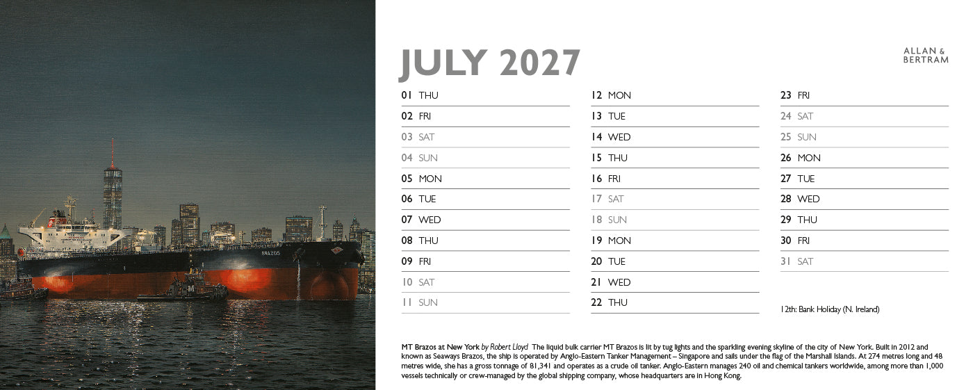 Maritime Gallery Desk Calendar