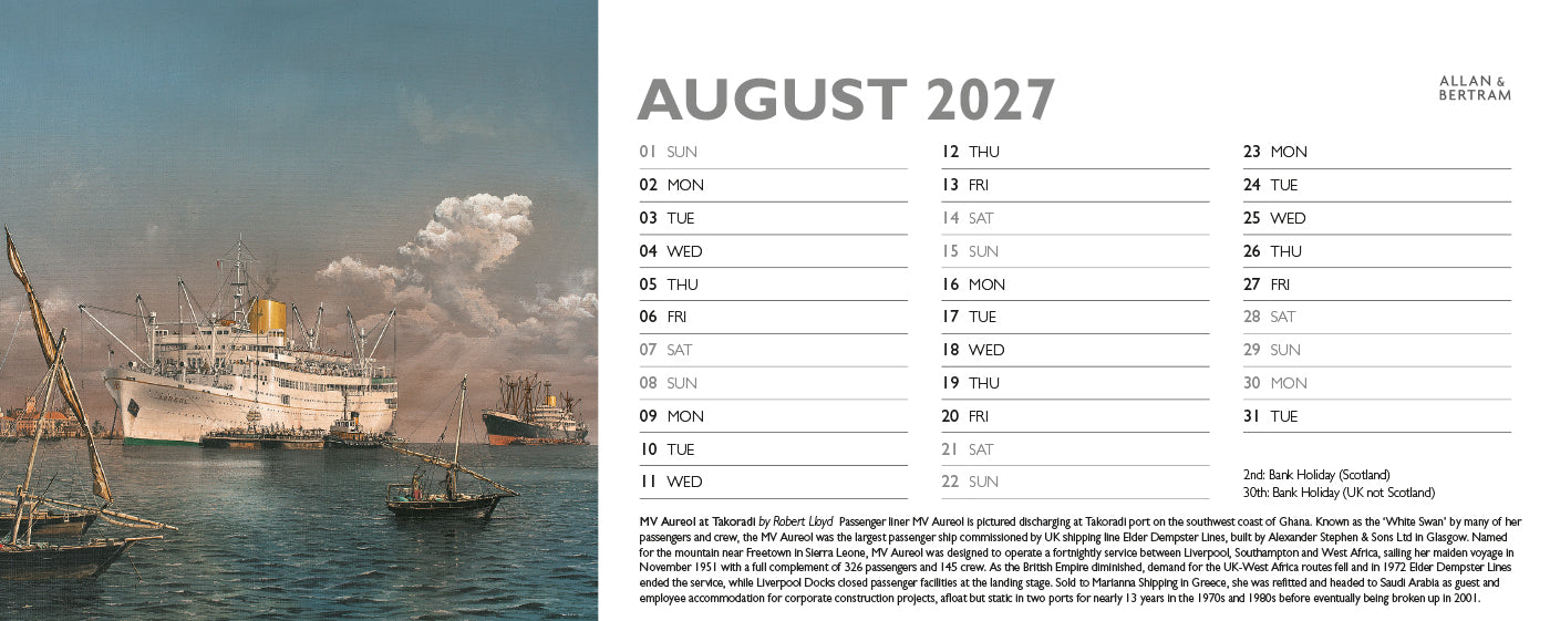 Maritime Gallery Desk Calendar
