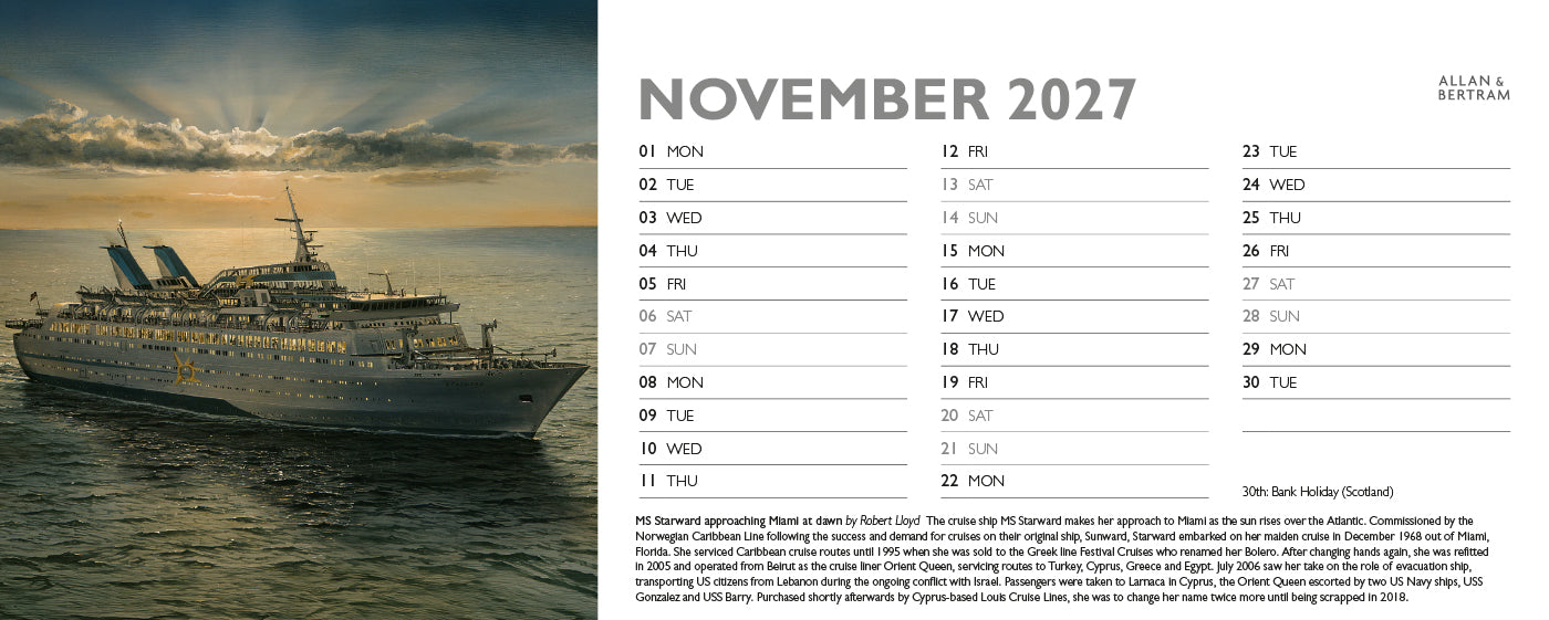 Maritime Gallery Desk Calendar