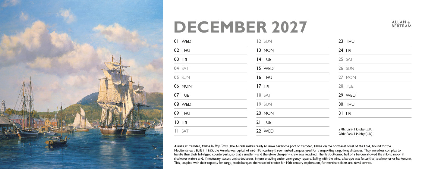 Maritime Gallery Desk Calendar