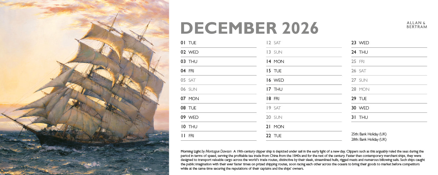 Maritime Gallery Desk Calendar