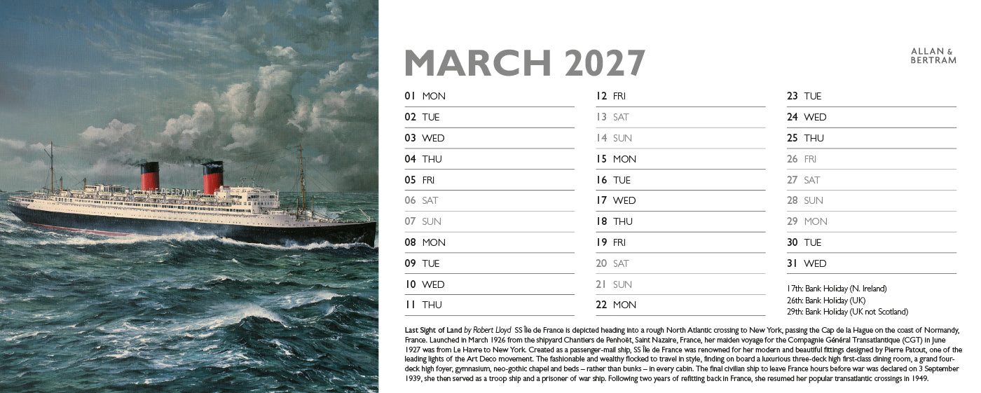 Maritime Gallery Desk Calendar